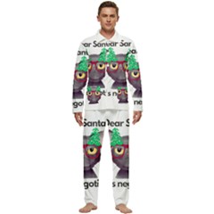 Cute Cat Glasses Christmas Tree Men s Long Sleeve Velvet Pocket Pajamas Set by Sarkoni