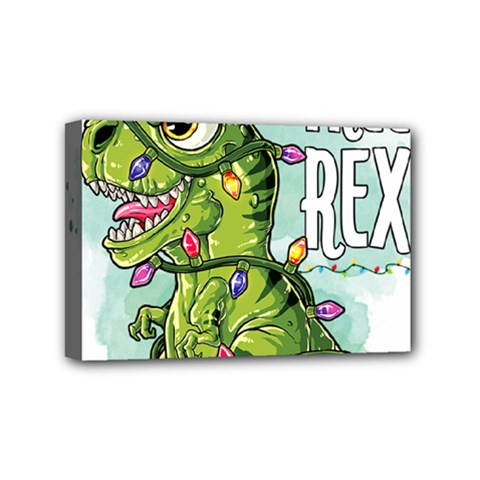 Dinosaur T-rex Dino Tyrannasaurus Mini Canvas 6  X 4  (stretched) by Sarkoni