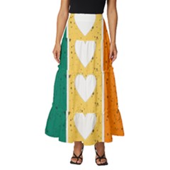 Cat Kitten Pet Animal Feline Cat Tiered Ruffle Maxi Skirt by Sarkoni