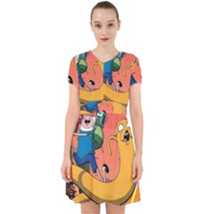 Finn And Jake Adventure Time Bmo Cartoon Adorable In Chiffon Dress by Bedest
