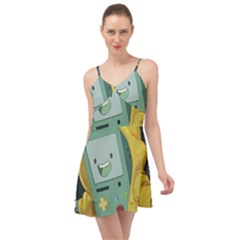 Cartoon Bmo Adventure Time Summer Time Chiffon Dress by Bedest