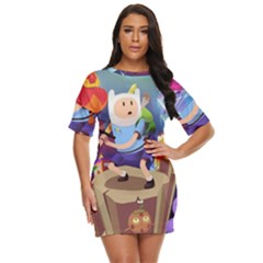 Cartoon Adventure Time Finn Princess Bubblegum Lumpy Space Just Threw It On Dress by Bedest