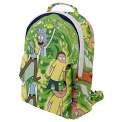 Rick And Morty Adventure Time Cartoon Flap Pocket Backpack (small) by Bedest