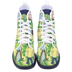 Rick And Morty Adventure Time Cartoon Men s High-top Canvas Sneakers by Bedest