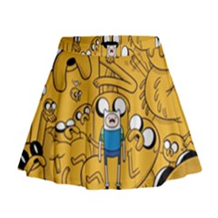 Adventure Time Finn Jake Cartoon Mini Flare Skirt by Bedest