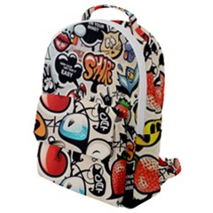 Comical Words Animals Comic Omics Crazy Graffiti Flap Pocket Backpack (small) by Bedest