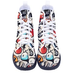 Comical Words Animals Comic Omics Crazy Graffiti Men s High-top Canvas Sneakers by Bedest