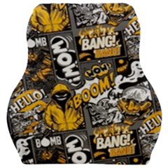 Boom Bang Art Crazy Drawing Graffiti Hello Retro Sayings Yellow Car Seat Velour Cushion  by Bedest