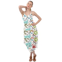 Seamless Pattern Vector With Funny Robots Cartoon Layered Bottom Dress by Hannah976