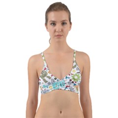 Seamless Pattern Vector With Funny Robots Cartoon Wrap Around Bikini Top by Hannah976