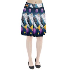 Spaceship Astronaut Space Pleated Skirt by Hannah976