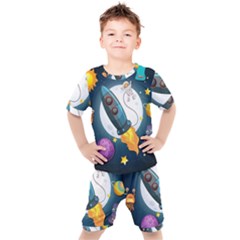 Spaceship Astronaut Space Kids  T-shirt And Shorts Set by Hannah976