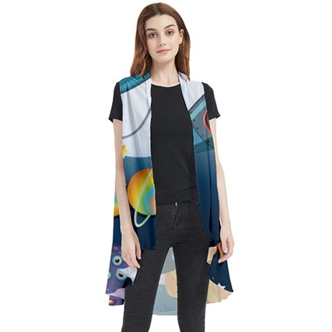 Spaceship Astronaut Space Sleeveless Chiffon Waistcoat Shirt by Hannah976
