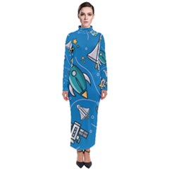 About Space Seamless Pattern Turtleneck Maxi Dress by Hannah976