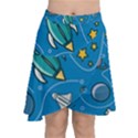 About Space Seamless Pattern Chiffon Wrap Front Skirt View1