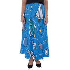 About Space Seamless Pattern Flared Maxi Skirt by Hannah976