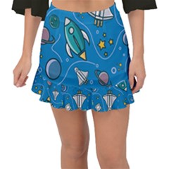 About Space Seamless Pattern Fishtail Mini Chiffon Skirt by Hannah976