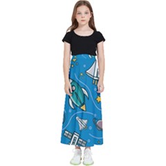 About Space Seamless Pattern Kids  Flared Maxi Skirt by Hannah976