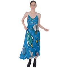 About Space Seamless Pattern Tie Back Maxi Dress by Hannah976