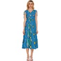 About Space Seamless Pattern V-Neck Drawstring Shoulder Sleeveless Maxi Dress View1