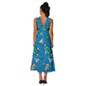 About Space Seamless Pattern Sleeveless Cross Front Cocktail Midi Chiffon Dress View4