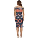 Dessert and Mily way  Pattern  Off Shoulder Ruffle Split Hem Bodycon Dress View4