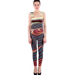 Dessert Storm Wave  pattern  One Piece Catsuit by coffeus