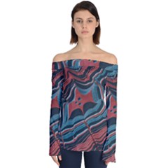 Dessert Land  pattern  All Over Print Design Off Shoulder Long Sleeve Top by coffeus
