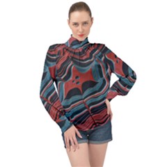 Dessert Land  pattern  All Over Print Design High Neck Long Sleeve Chiffon Top by coffeus