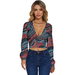 Dessert Land  pattern  All Over Print Design Long Sleeve Deep-v Velour Top by coffeus
