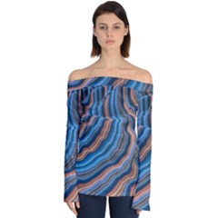 Dessert Waves  pattern  All Over Print Design Off Shoulder Long Sleeve Top by coffeus