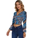 Dessert waves  Pattern  all over Print design Long Sleeve V-Neck Top View2