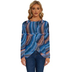 Dessert Waves  pattern  All Over Print Design Long Sleeve Crew Neck Pullover Top by coffeus