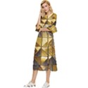 Golden Mosaic Tiles  Double Cuff Midi Dress View2