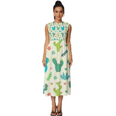 Space Patterns Sleeveless Round Neck Midi Dress by Hannah976