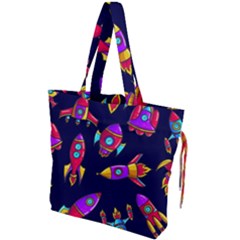 Space Patterns Drawstring Tote Bag by Hannah976