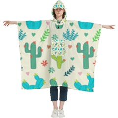 Cactus Succulents Floral Seamless Pattern Women s Hooded Rain Ponchos by Hannah976