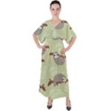 Sloths Pattern Design V-Neck Boho Style Maxi Dress View1