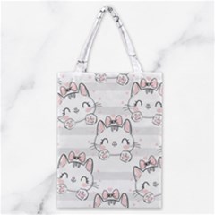 Cat With Bow Pattern Classic Tote Bag by Hannah976