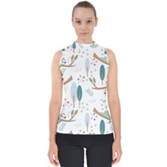 Pattern Sloth Woodland Mock Neck Shell Top by Hannah976
