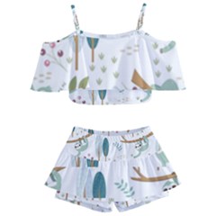 Pattern Sloth Woodland Kids  Off Shoulder Skirt Bikini by Hannah976