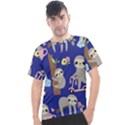 Hand Drawn Cute Sloth Pattern Background Men s Sport Top View1