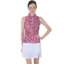 Pink Monstera Women s Sleeveless Polo T-Shirt View1