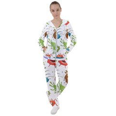 Dangerous Streptococcus Lactobacillus Staphylococcus Others Microbes Cartoon Style Vector Seamless P Women s Tracksuit by Ravend