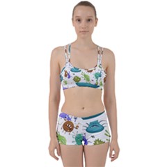 Dangerous Streptococcus Lactobacillus Staphylococcus Others Microbes Cartoon Style Vector Seamless P Perfect Fit Gym Set by Ravend