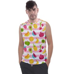 Tropical Fruits Berries Seamless Pattern Men s Regular Tank Top by Ravend