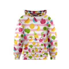 Tropical Fruits Berries Seamless Pattern Kids  Pullover Hoodie by Ravend