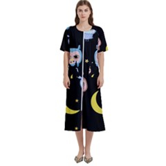 Cute Art Print Pattern Women s Cotton Short Sleeve Night Gown by Apen