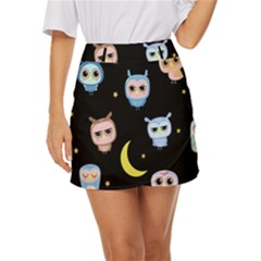 Cute Art Print Pattern Mini Front Wrap Skirt by Apen