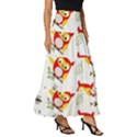 Seamless Pattern Vector Owl Cartoon With Bugs Tiered Ruffle Maxi Skirt View3